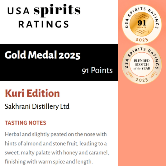 Kuri Edition Okinawa Whisky – Sakhrani Distillery Okinawa, Blended Scotch of the Year – USA Spirits Ratings Awards